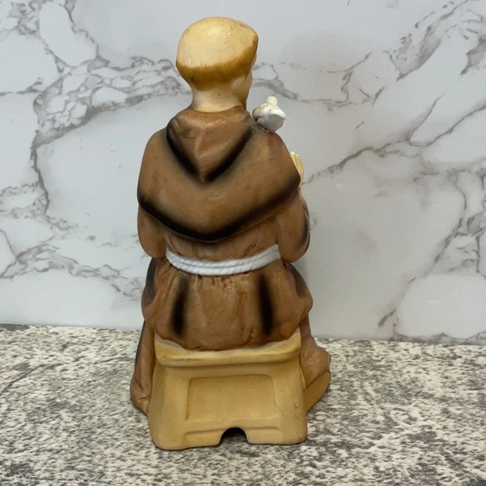Vintage Sitting St. Francis of Assisi Catholic Sanmyro Japan Porcelain figurine - Picture 5 of 9